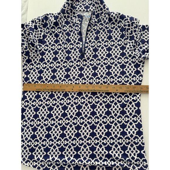 IBKUL 1/4 Zip Shirt Womens Medium Blue White Quick Dry Cool UPF 50 Golf Tennis - Picture 10 of 15